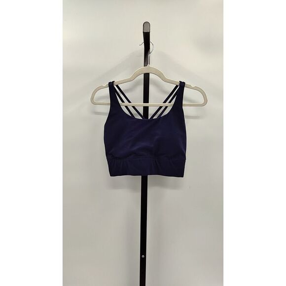 Quince Tops - Quince Women Ultra-Form V Neck Cropped Tank Blue Sleeved Top L